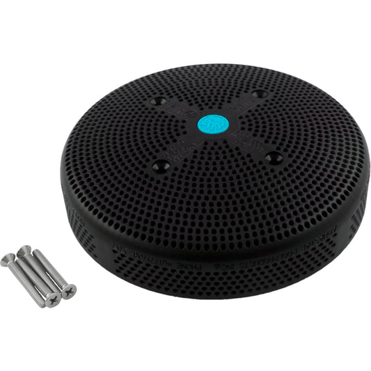 Suction Cover, HydroAir Repl, 6", 224gpm, w/Screws, Black