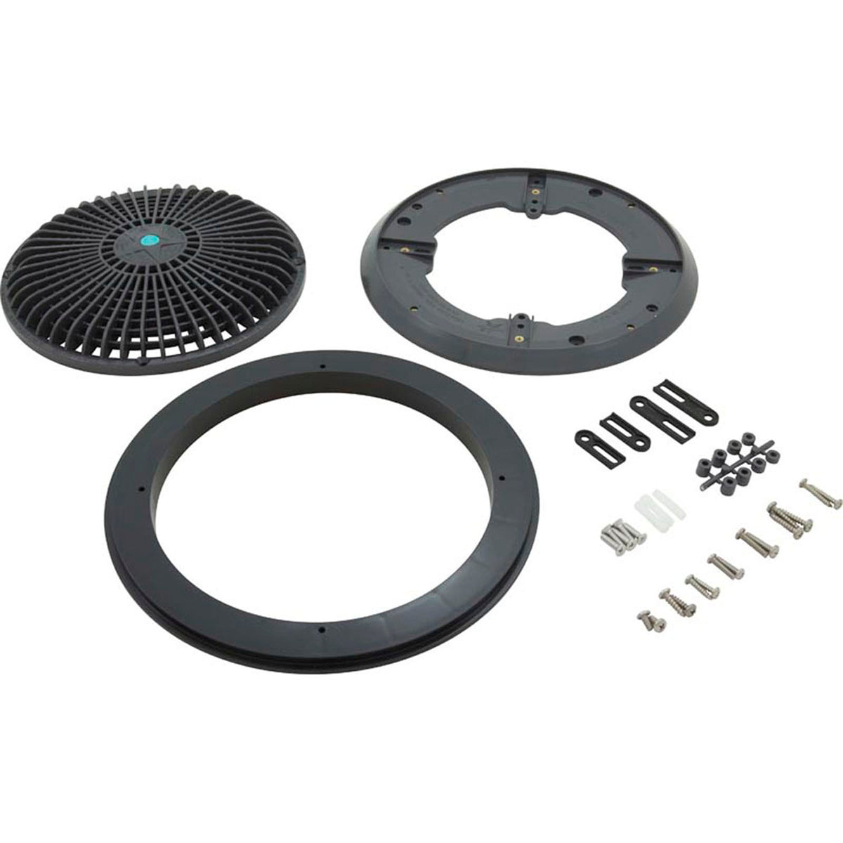 Main Drain Grate, Retro 10" Round, Universal, Dark Gray