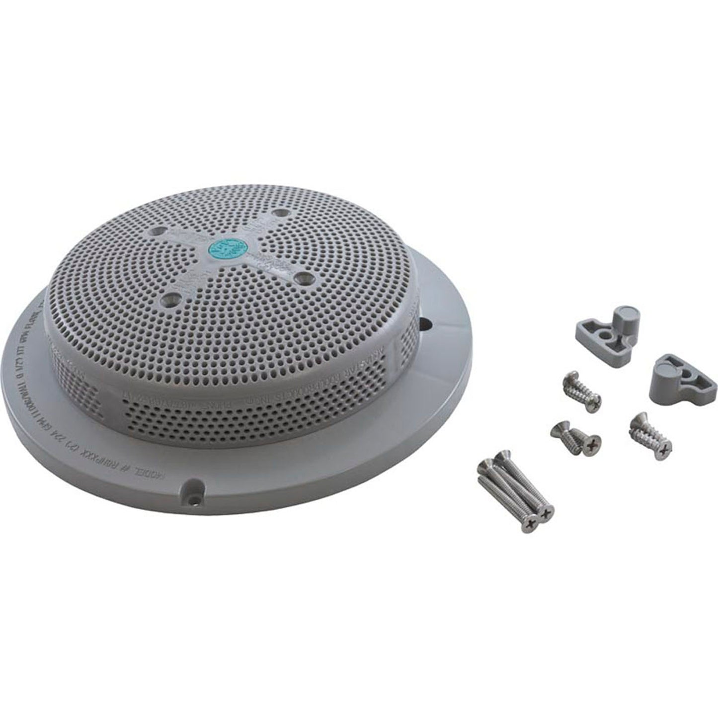 Main Drain Grate, Retro 8" Rnd, Sumpless, w/Hardware, Lt Gry