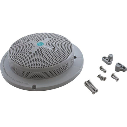 Main Drain Grate, Retro 8" Rnd, Sumpless, w/Hardware, Lt Gry