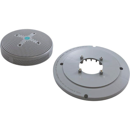 Main Drain Grate, Retro 8" Rnd, Sumpless, w/Hardware, Lt Gry