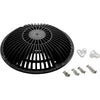 Main Drain Grate, Retro 8" Round, MoFlow, w/Hardware, Dark Gray