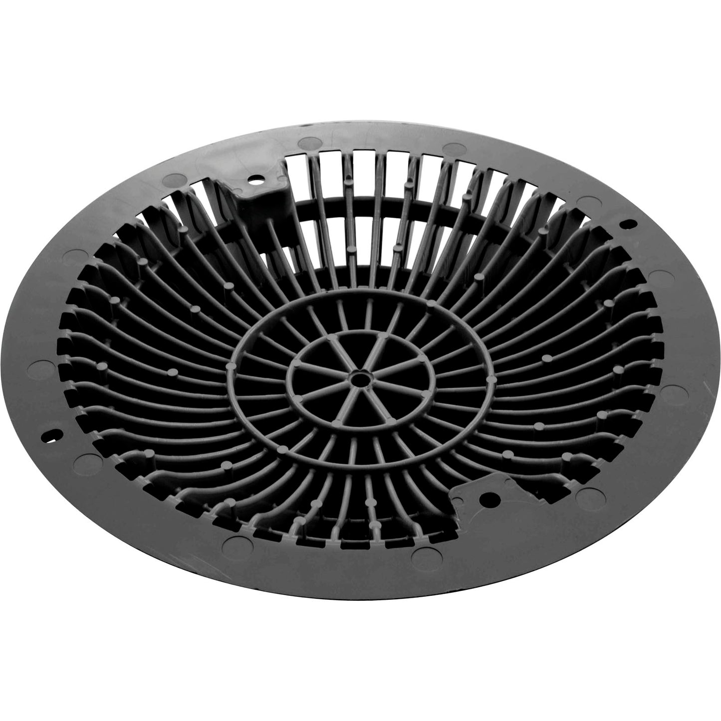 Main Drain Grate, Retro 8" Round, MoFlow, w/Hardware, Dark Gray