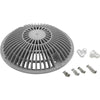 Main Drain Grate, Retro 8" Round, MoFlow, w/Hardware, Light Gray