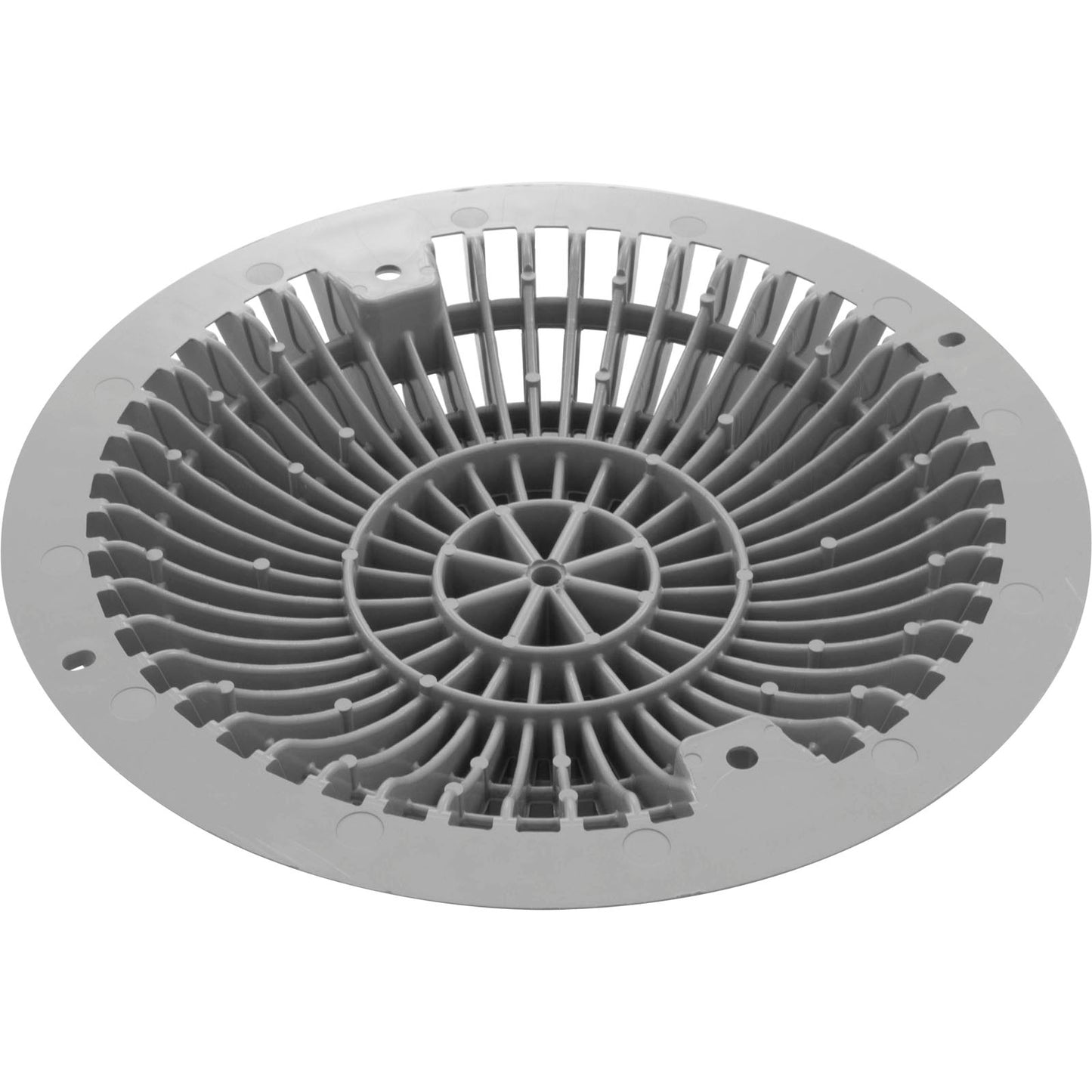 Main Drain Grate, Retro 8" Round, MoFlow, w/Hardware, Light Gray