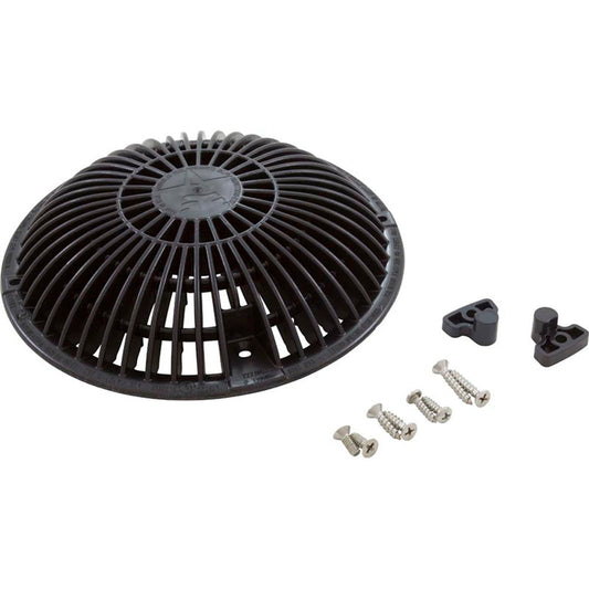 Main Drain Grate, Retro 8" Round, MoFlow, w/Hardware, Black