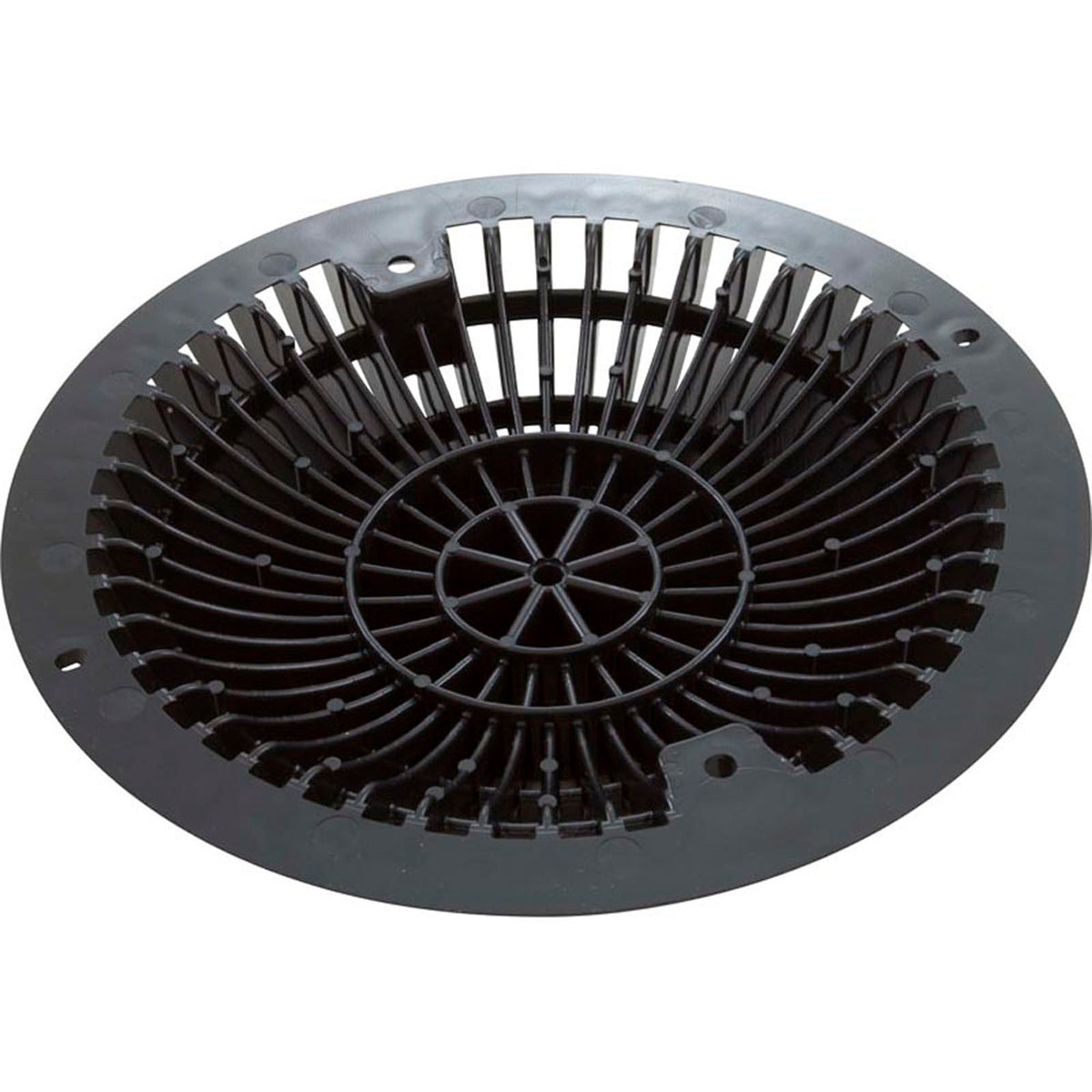 Main Drain Grate, Retro 8" Round, MoFlow, w/Hardware, Black