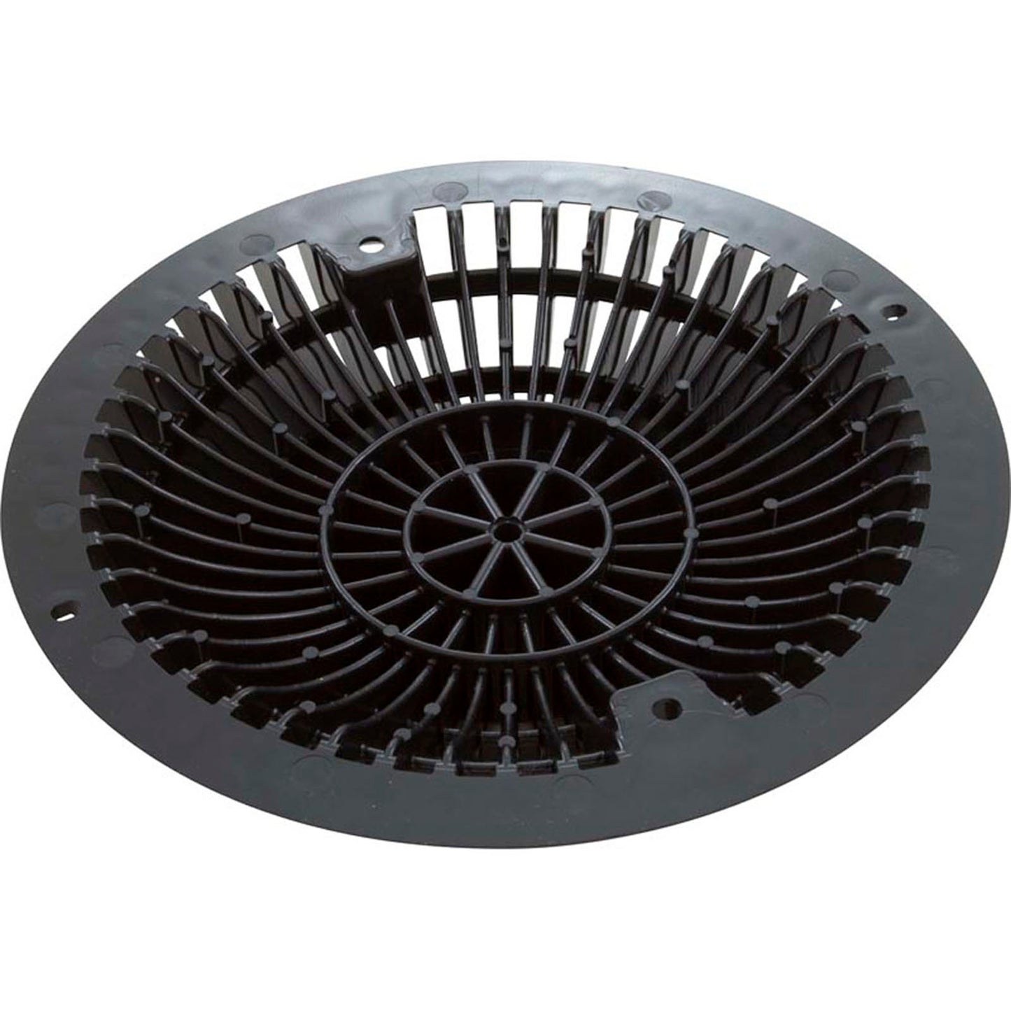 Main Drain Grate, Retro 8" Round, MoFlow, w/Hardware, Black