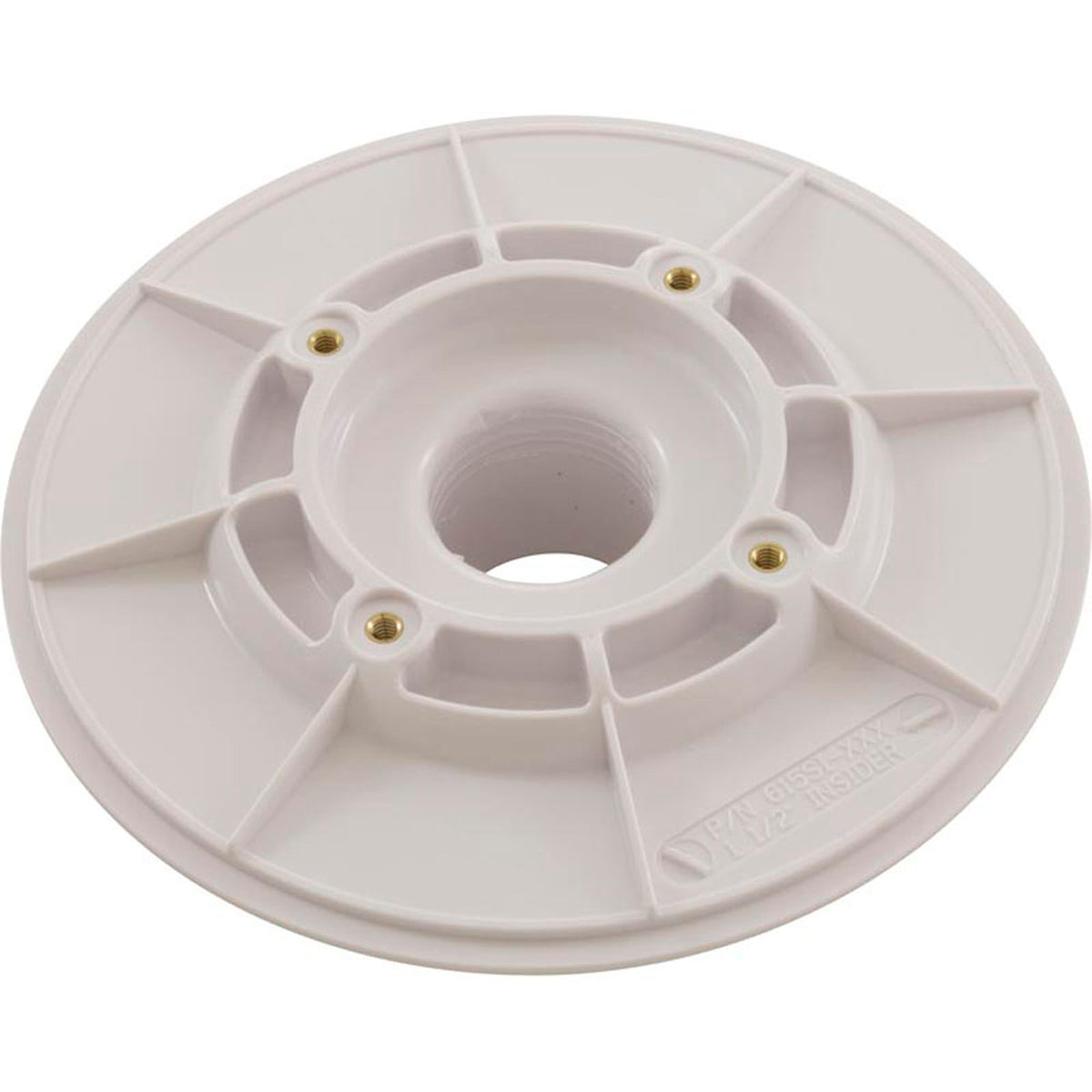 Wall Fitting, Aquastar, 6"dia, 1-1/2" Slip-Insider, White