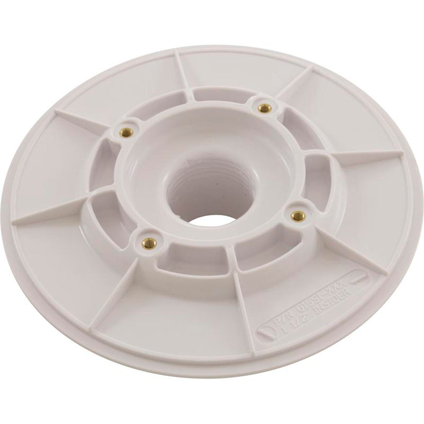 Accesorio de pared Aquastar de 6" de diámetro y 1-1/2" de inserción deslizante, color blanco