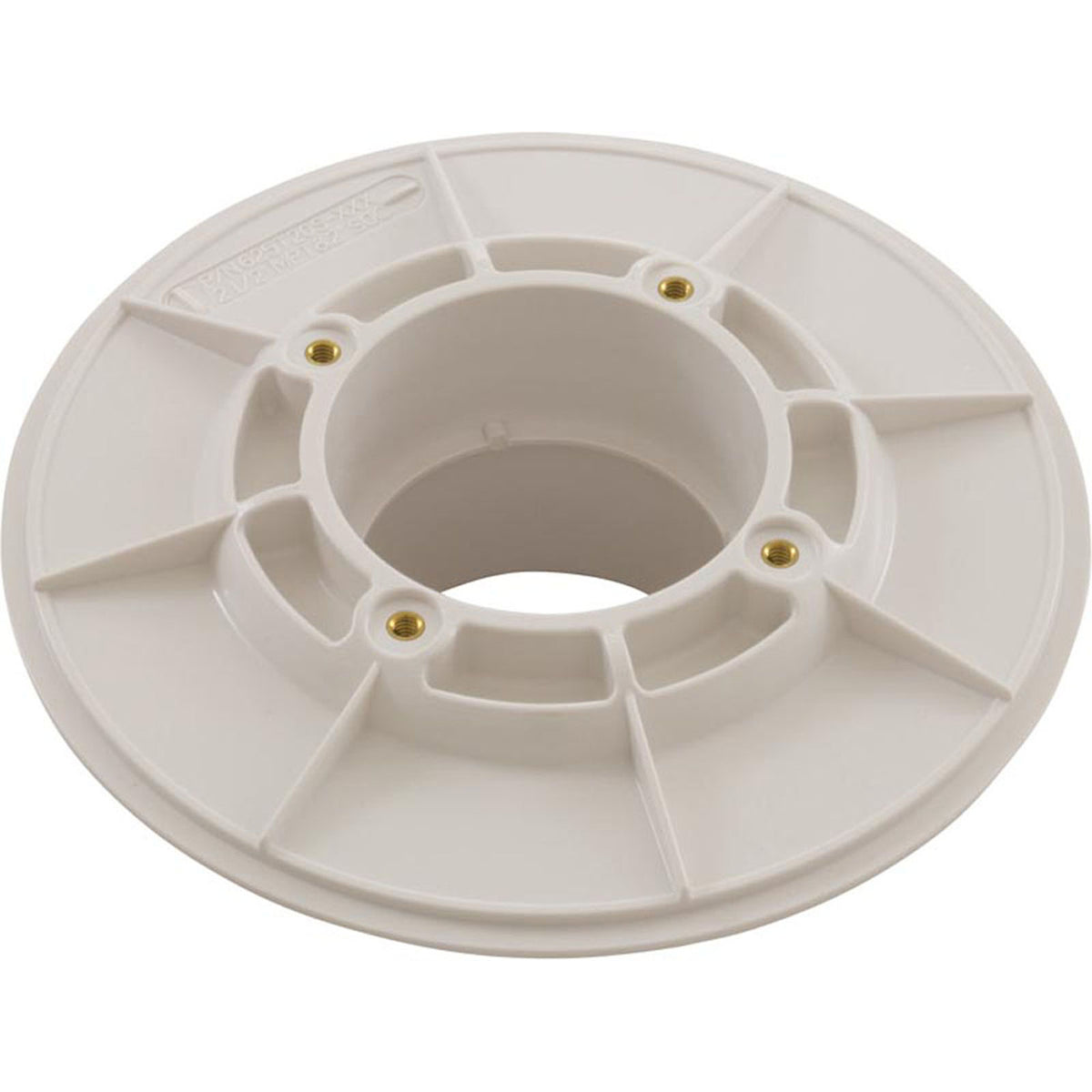 Wall Fitting, Aquastar, 6"dia, 2-1/2"mpt x 2"s, White