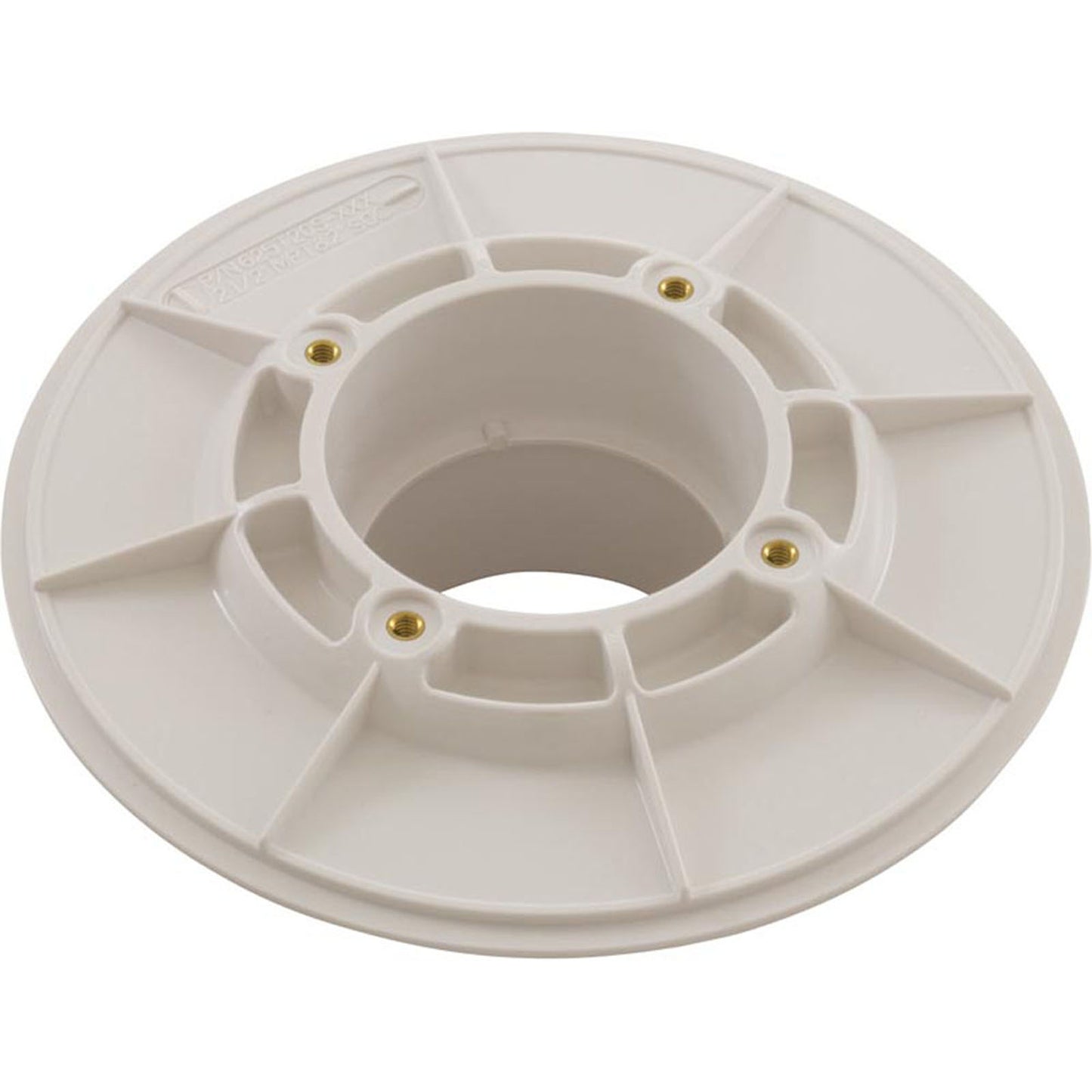 Wall Fitting, Aquastar, 6"dia, 2-1/2"mpt x 2"s, White