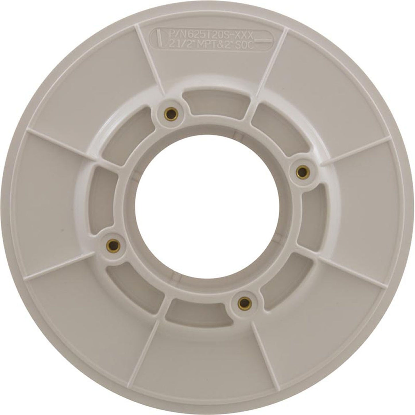 Wall Fitting, Aquastar, 6"dia, 2-1/2"mpt x 2"s, White