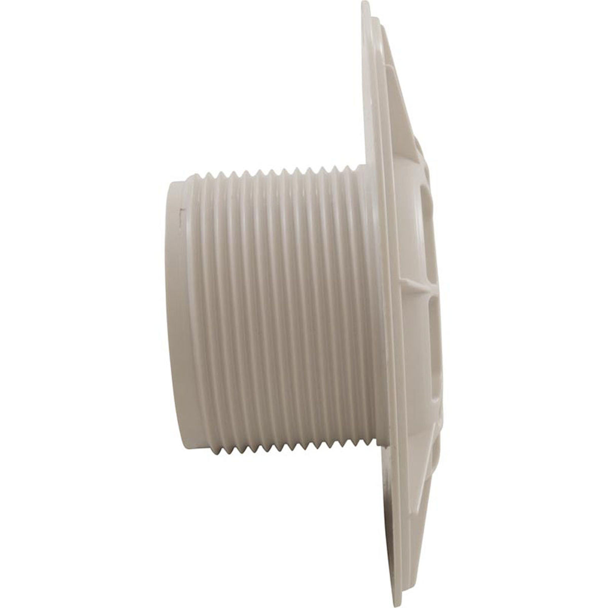Wall Fitting, Aquastar, 6"dia, 2-1/2"mpt x 2"s, White