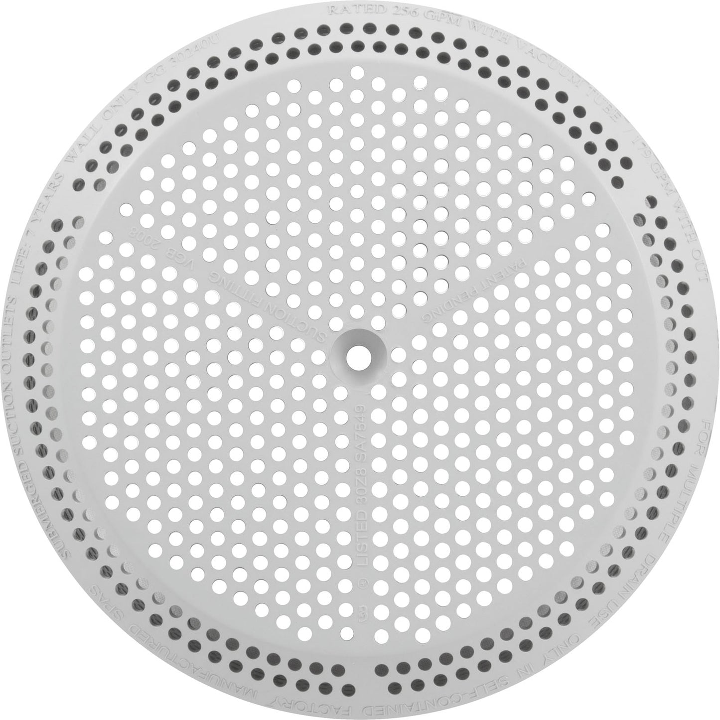 Tapa de succión, BWG/GG, 4-7/8", 179/256 gpm, color blanco