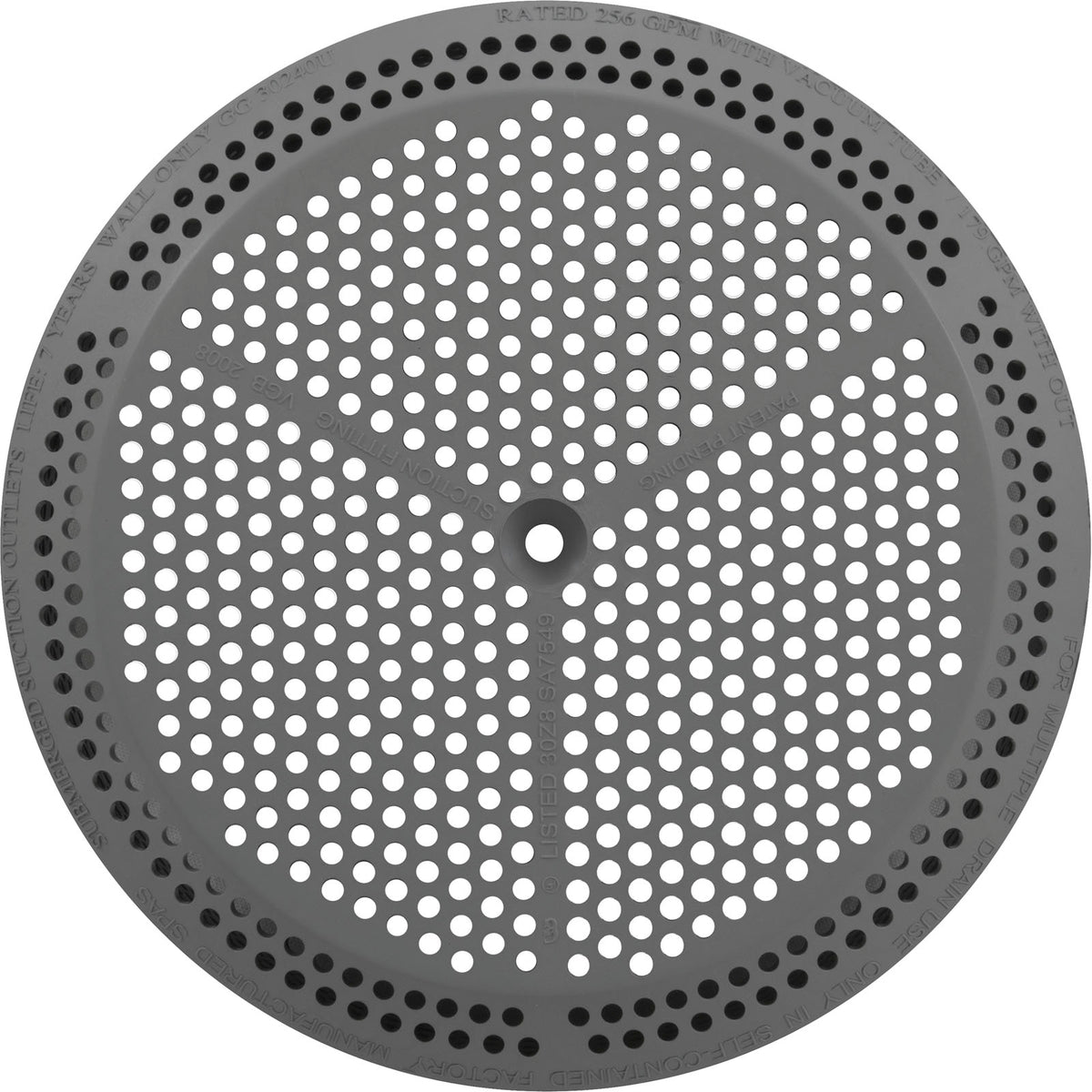 Suction Cover, BWG/GG, 4-7/8", 211 gpm, Gray, w/Screws