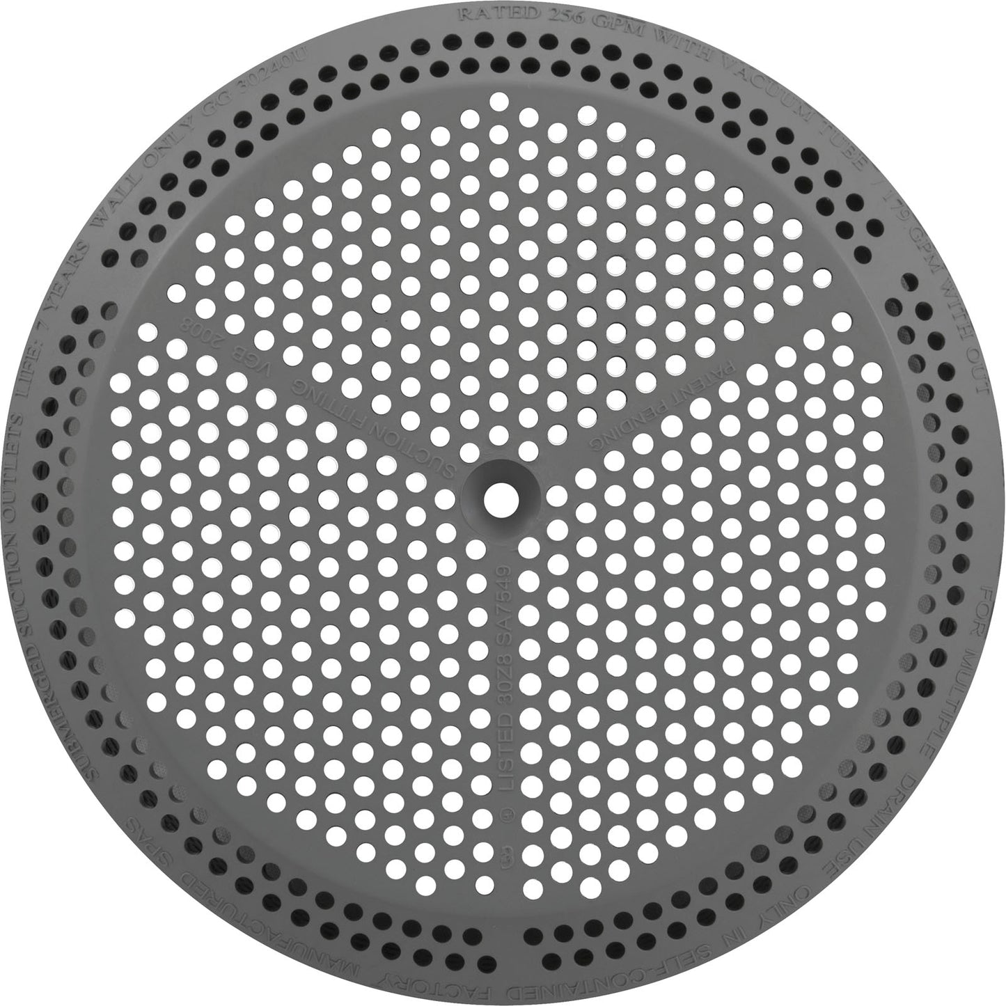 Suction Cover, BWG/GG, 4-7/8", 211 gpm, Gray, w/Screws