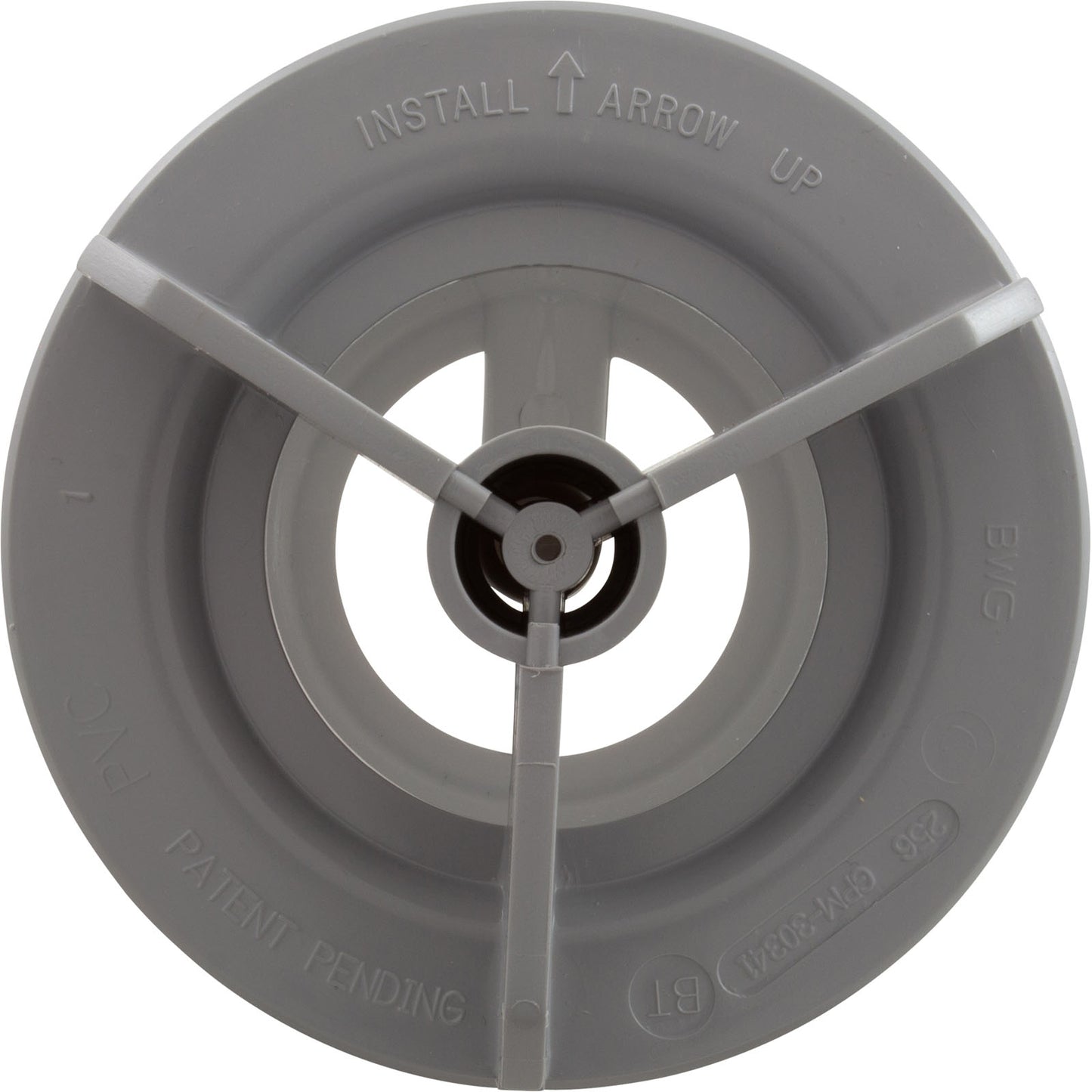 Accesorio de pared, conjunto de succión BWG/GG, 3-5/8" de alto, 2" de espiga, gris