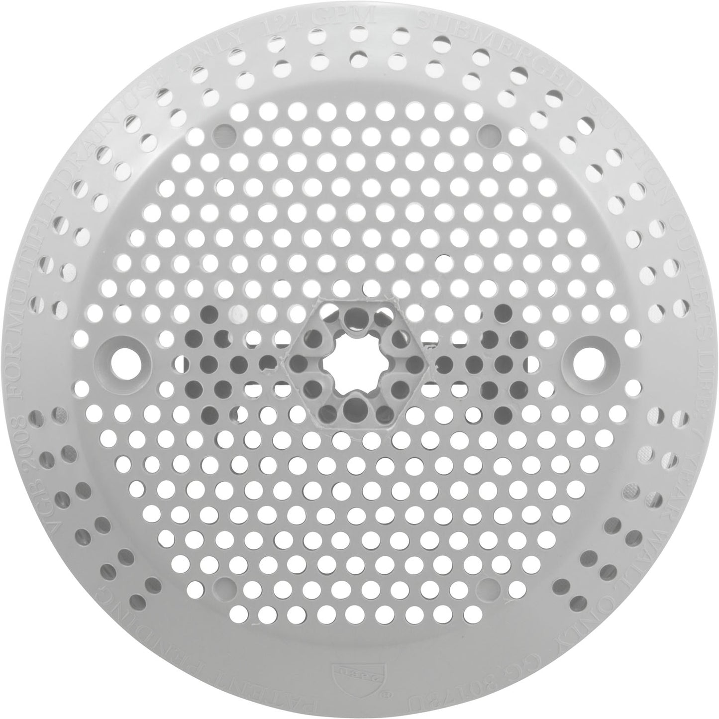 Suction Cover, BWG/GG, 3-3/4", 124 gpm, White, w/Screws
