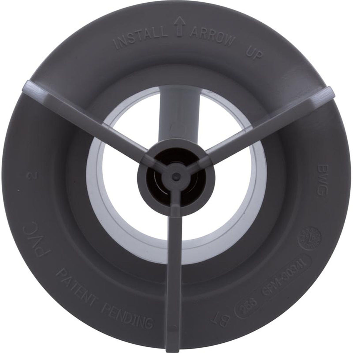 Wall Fitting, BWG/BWG Suction Assembly, 3-5/8"hs, 2-1/2"spg, Gray