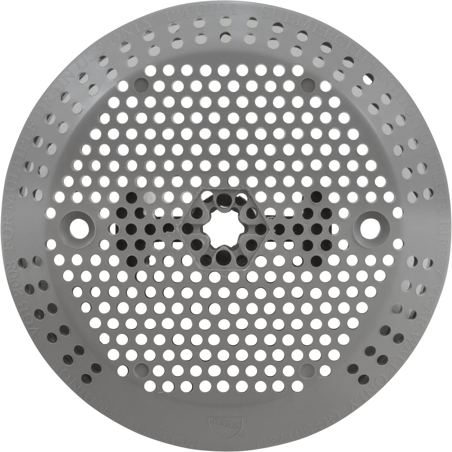 Suction Cover, BWG/GG, 3-3/4", 124 gpm, Gray, w/Screws