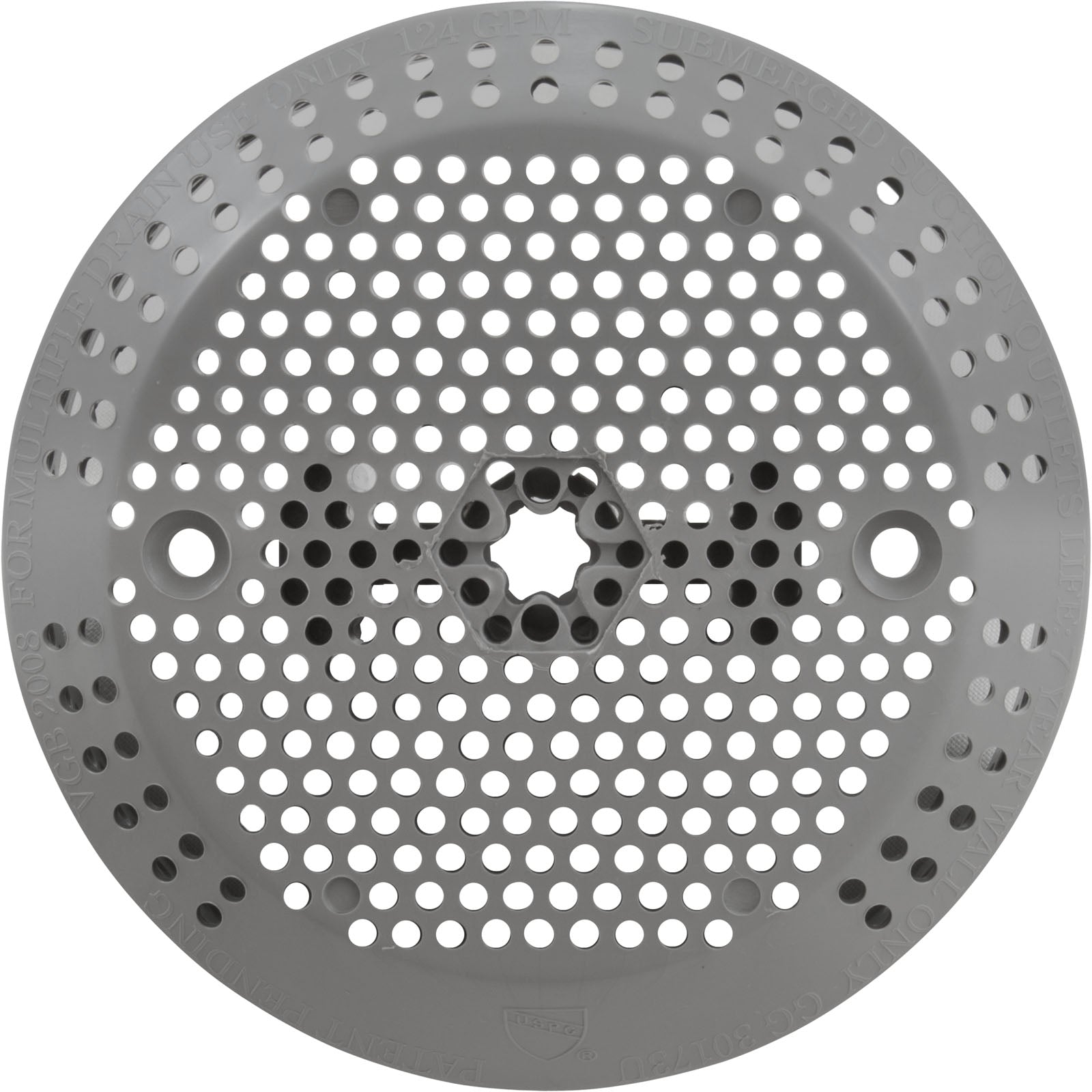 Suction Cover, BWG/GG, 3-3/4", 124 gpm, Gray, w/Screws