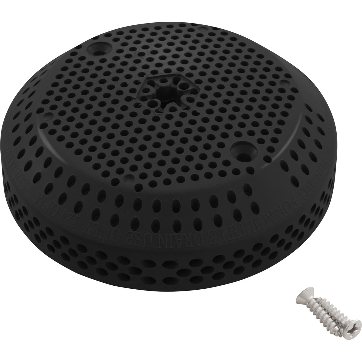 Suction Cover, BWG/GG, 3-3/4", 124 gpm, Black, w/Screws