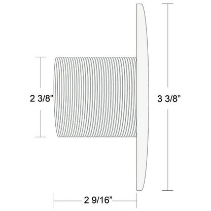 Wall Fitting, BWG/HAI Hydro Jet, 2-9/16"l, 2-3/8"hs, Long, White