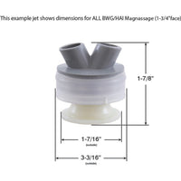 Nozzle, BWG/HAI Magnaflo, Eyeball w/Cage, Gry