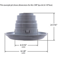 Jet Intl, CMP Spa, 4-1/8"fd, Massage, Smth Scal, Gry