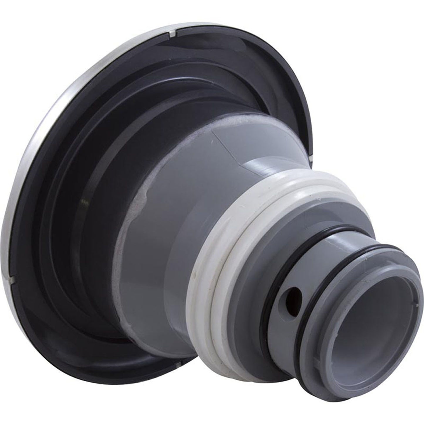 Jet Intl, CMP Jumbo, 7-1/2"fd, Massage, Scalloped, SS/Dk Gry