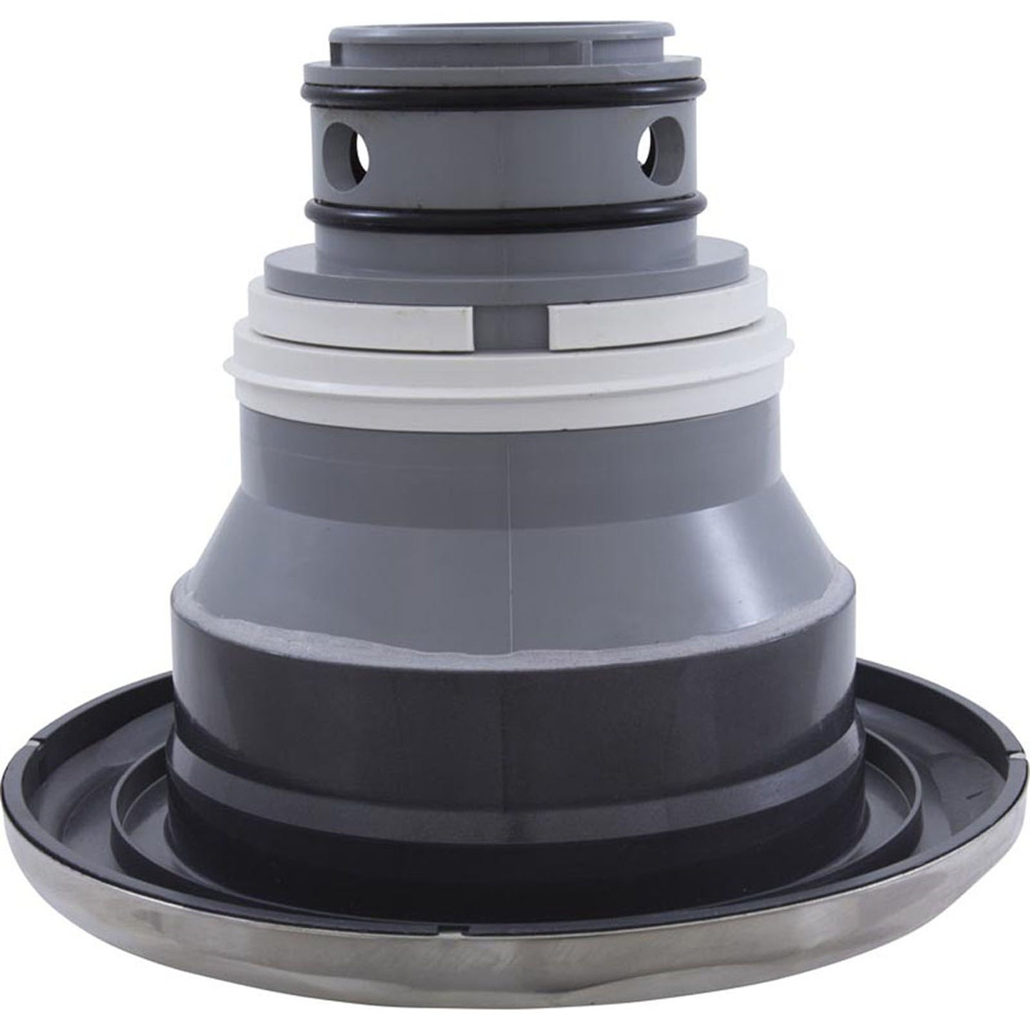 Jet Intl, CMP Jumbo, 7-1/2"fd, Massage, Scalloped, SS/Dk Gry