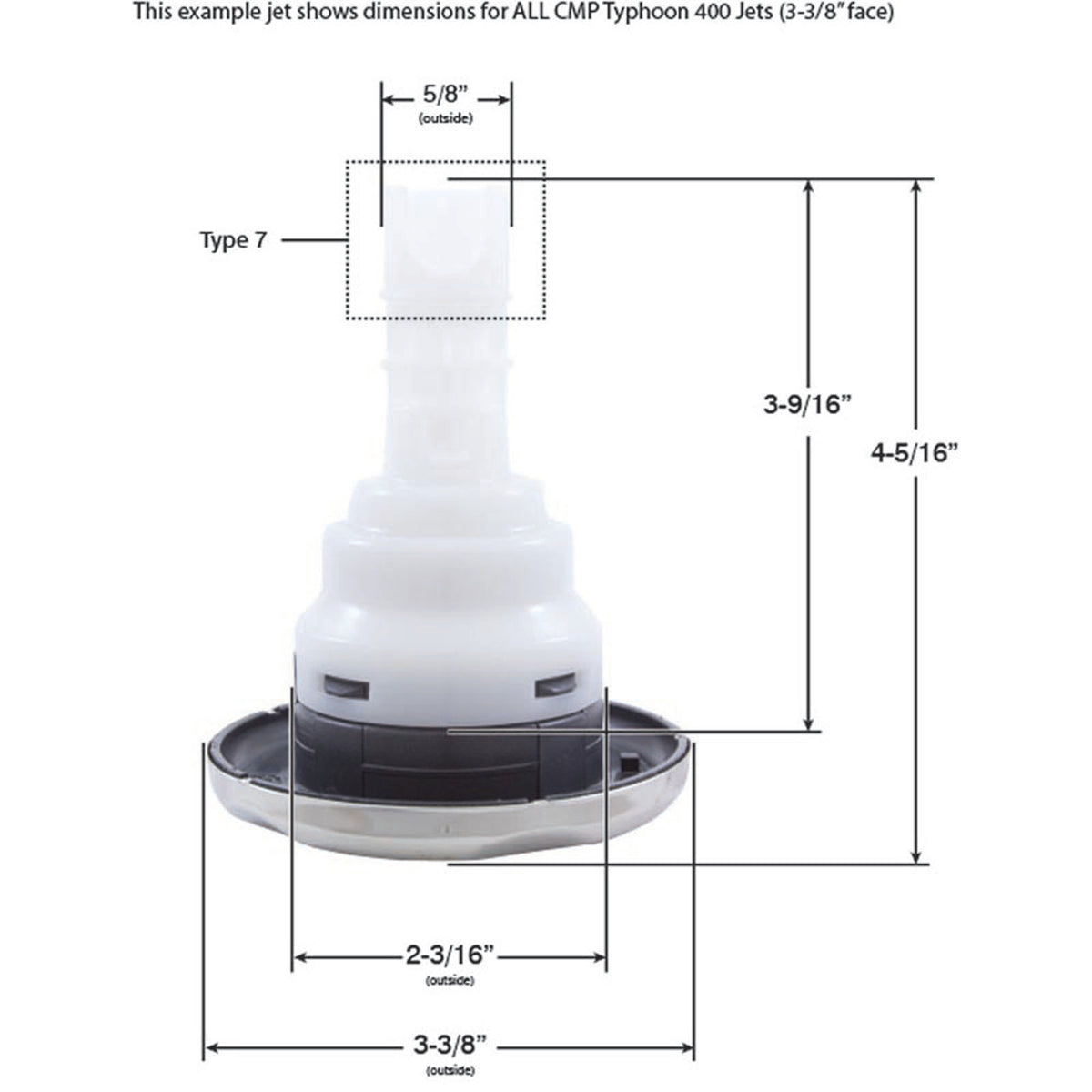 Jet Intl, CMP Typhoon 400, 3-3/8"fd, Dir, Scalloped, SS/Gry