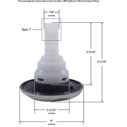 Jet Intl, CMP Typhoon 400, 4"fd, Twin Roto, Scalloped, SS/Gry
