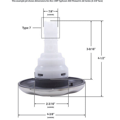 Jet Intl, CMP Typhoon 400, 4-3/8"fd, Dir, Scalloped, SS/Gry