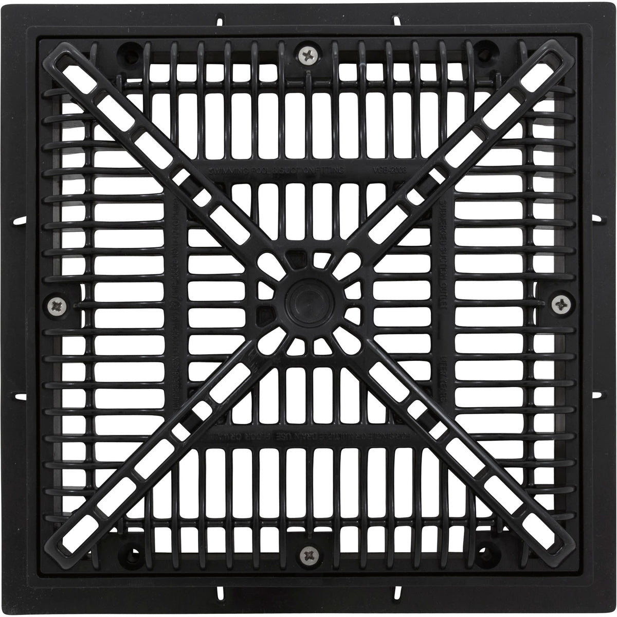 Main Drain Frame, CMP, 9" x 9", Black, w/ Gate