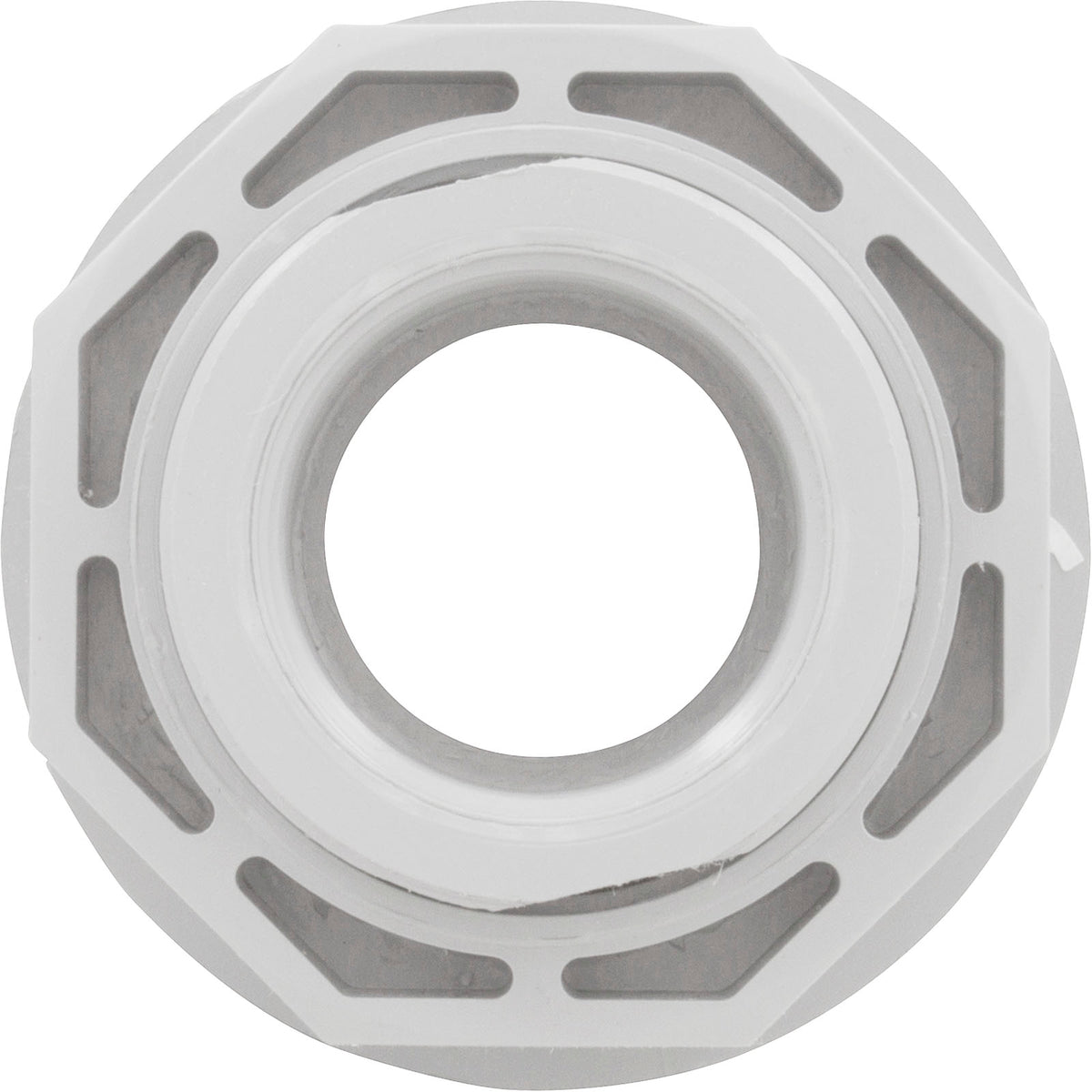 Wall Fitting, CMP, 3"hs, 1-1/2"mpt, 3-5/8"fd, w/Nut, White