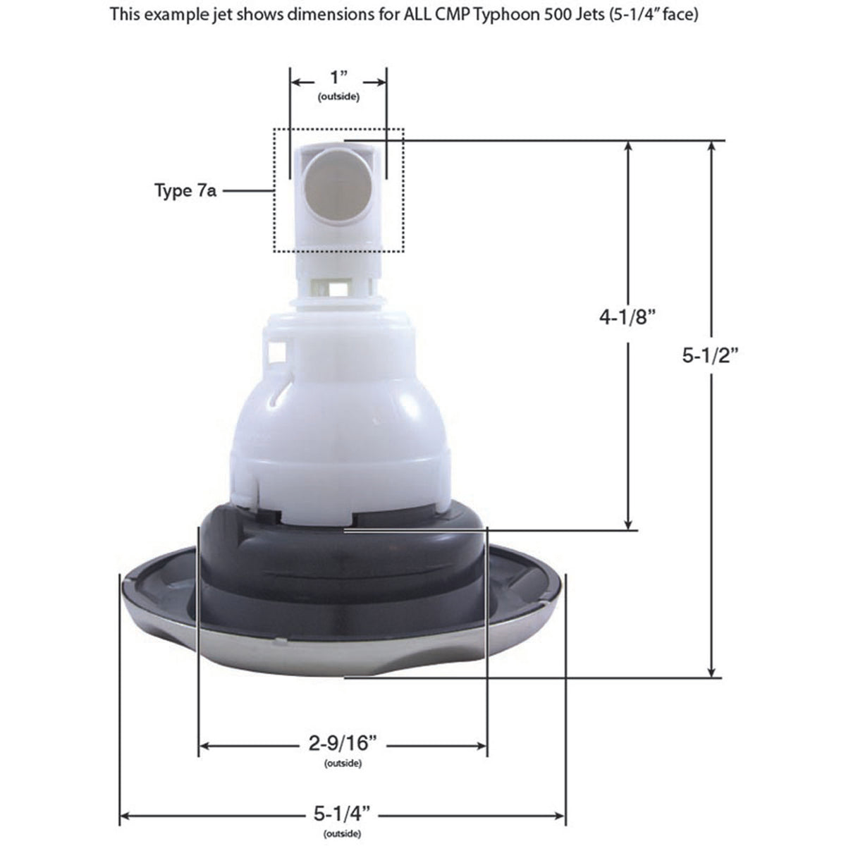 Jet Intl, CMP Typhoon 500, 5-1/4"fd, Dir, Crown, Dk Gry/SS