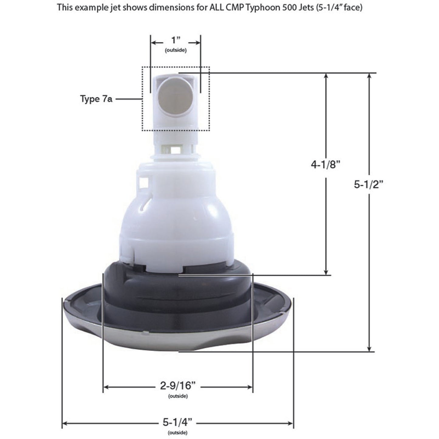 Jet Intl, CMP Typhn 500, 5-1/4"fd, Mass, Crown, Dk Gry/SS
