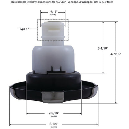 Jet Intl, CMP Typhoon 500, 5-1/4"fd,  Dir, Crown, DkGry/SS