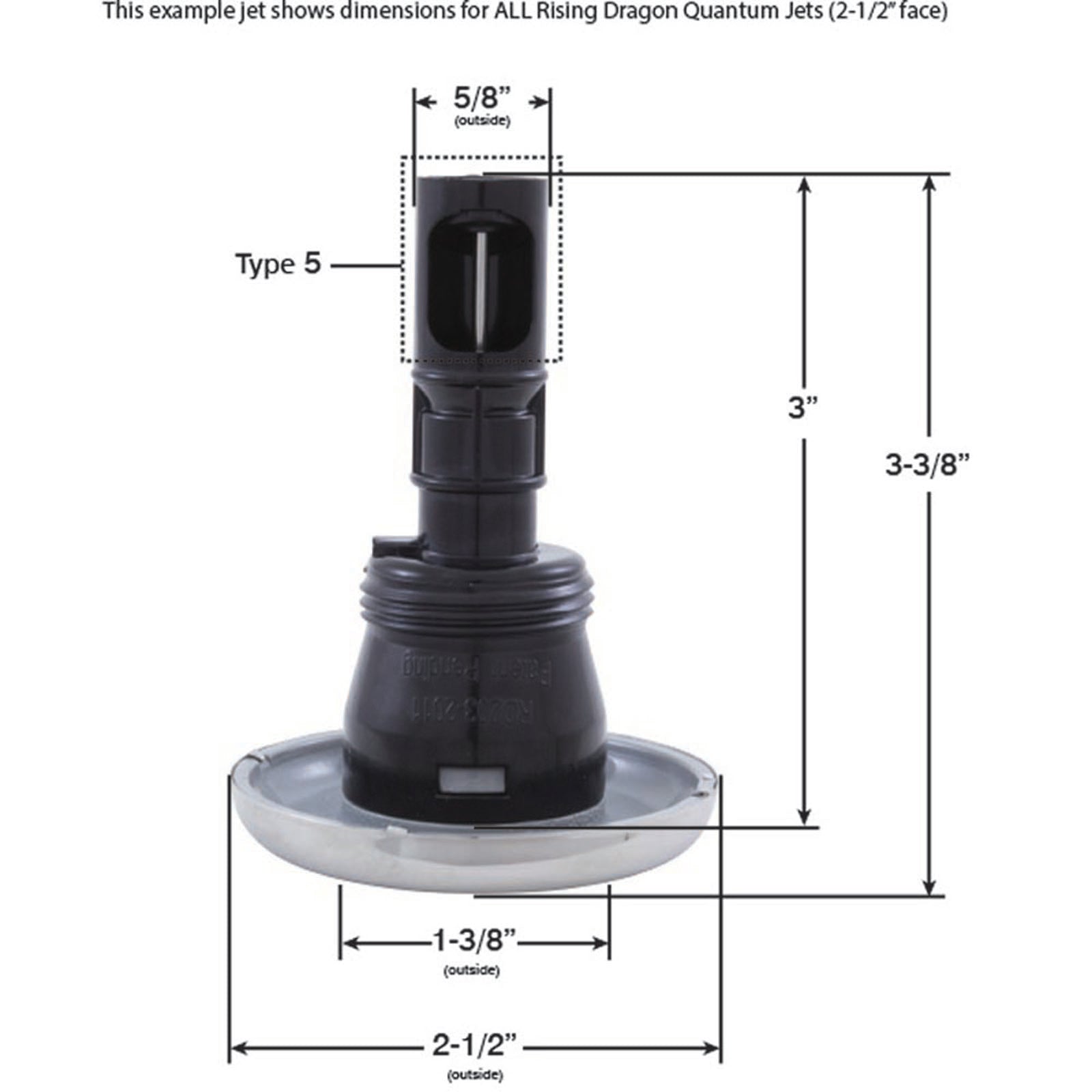 Jet Intl, RD Quantum, 2-1/2"fd, Roto, Smth, SS/Gry, Thd