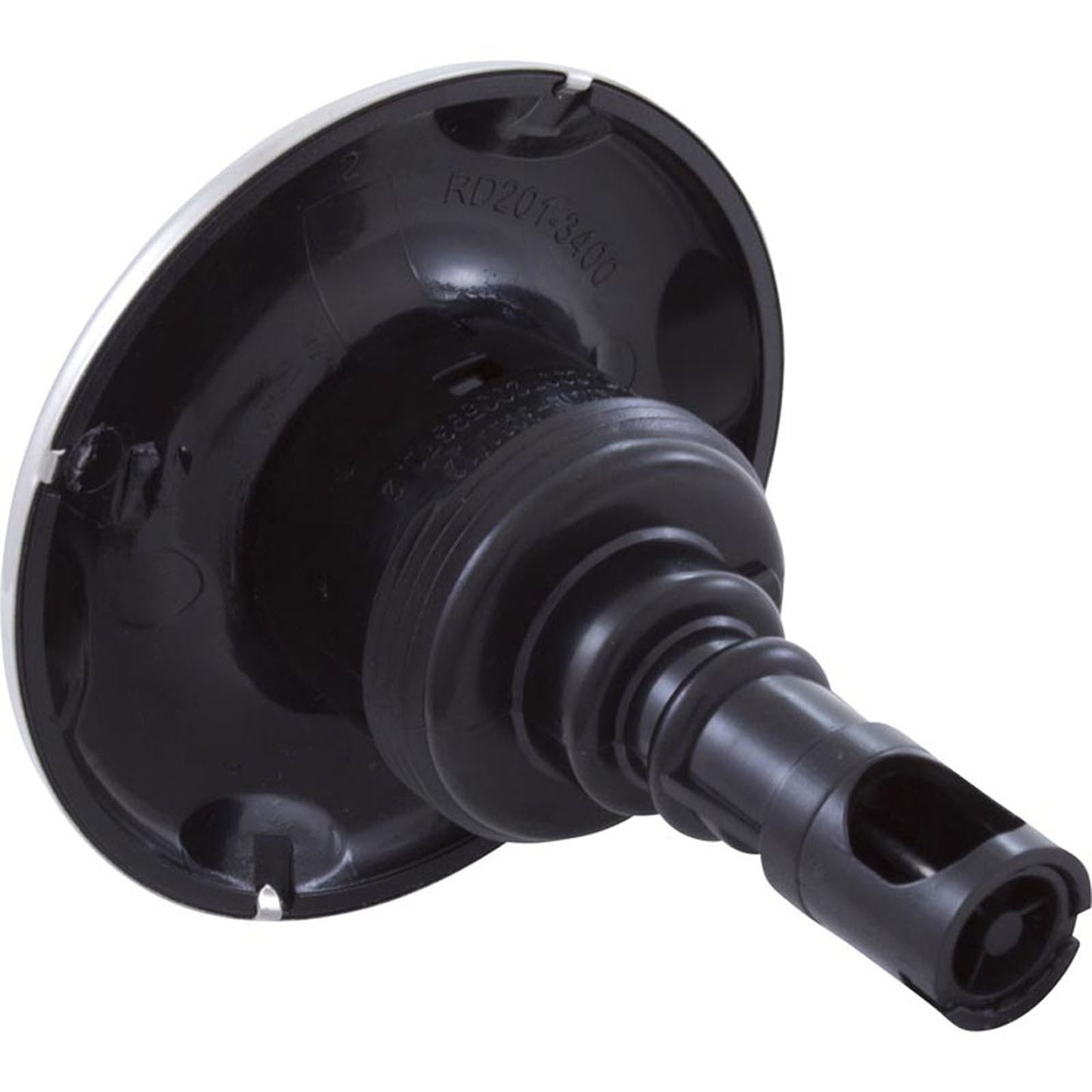 Jet Intl, RD Quantum, 3-3/8"fd, Twin Roto, solide, inox/noir, filetage