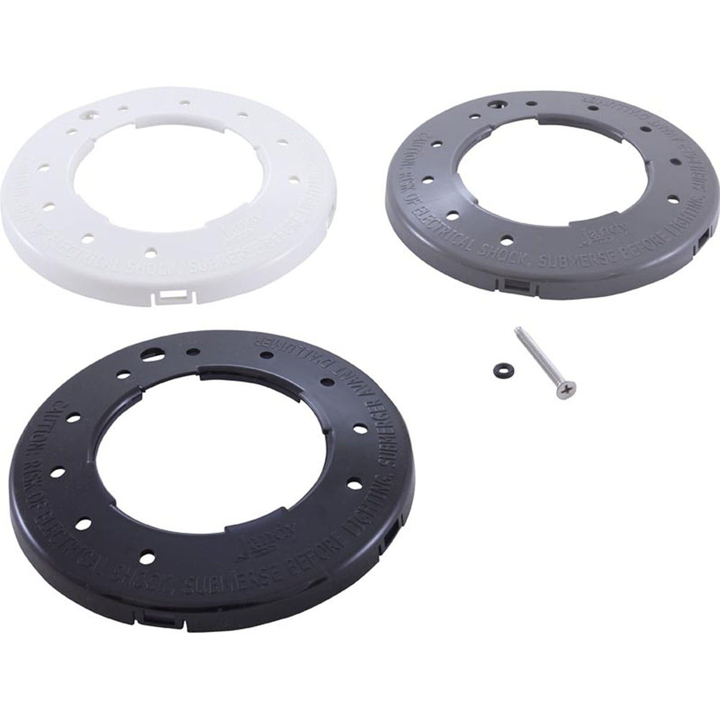 Light Face Ring Set, Zodiac, Spa, Plastic, Wht, Blk, Gry