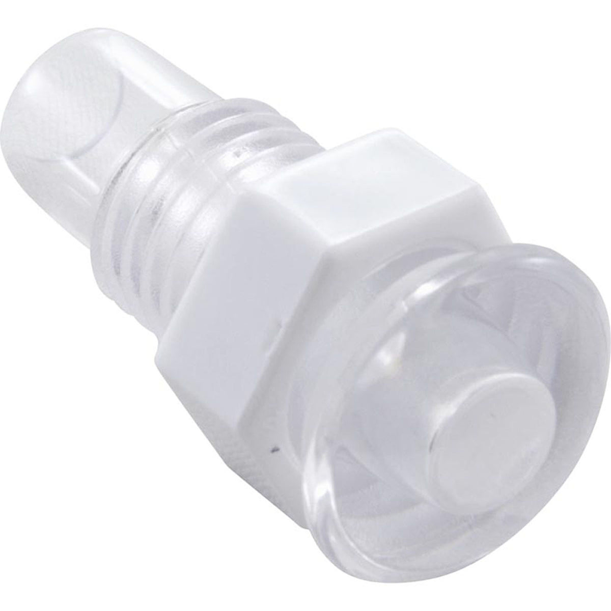 Light Wall Fitting, RD, Mini POL, 1/2"hs, 11/16"fd, Clear