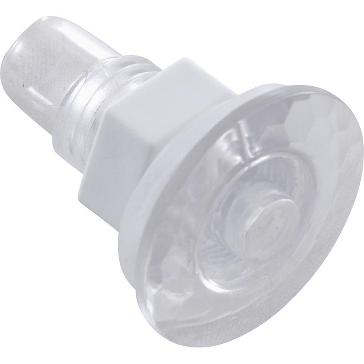 Light Wall Fitting, RD, Mini POL, 1/2"hs, 1"fd, Clear
