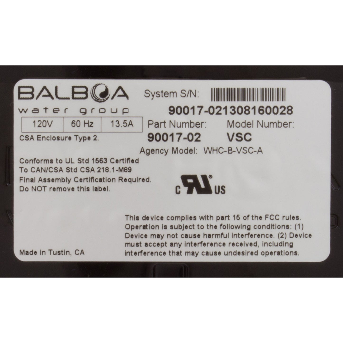 Bath Control, BWG Titan, var-spd, 115v, w/Topside