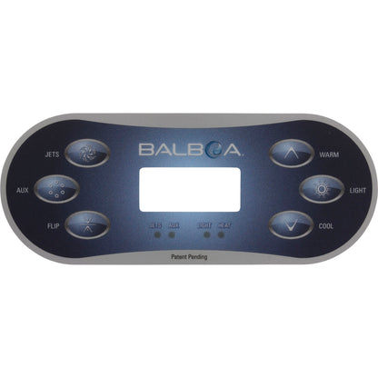 Overlay, Balboa BP Series, TP600, 6 Button, P1, Aux, Flip, Temp, Lt