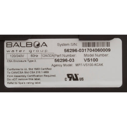 Contrôle, BWG VS100, P1, Oz, Lt, 115v, avec cordon GFCI