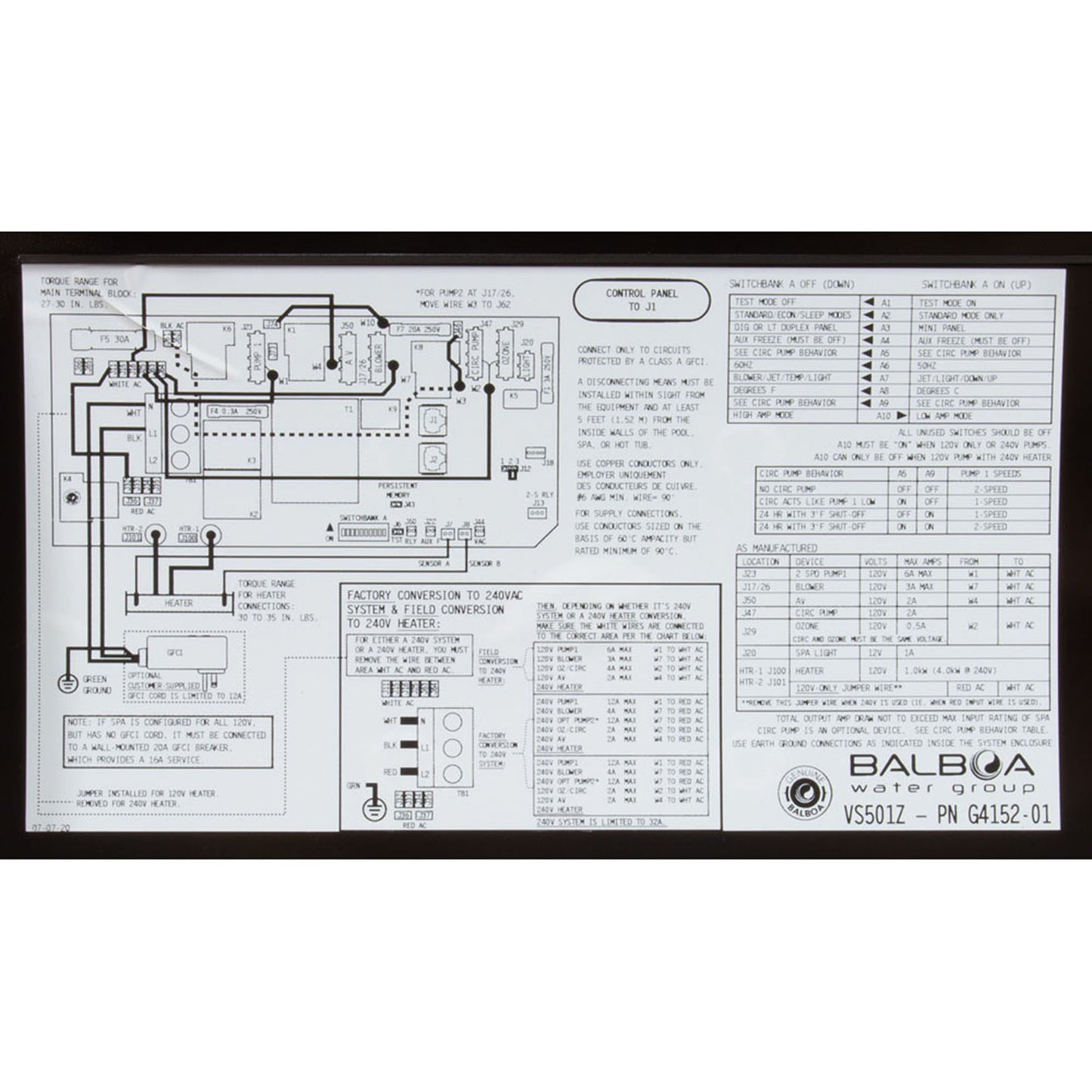 Control, BWG VS501Z, P1, P2 or Bl, Oz, Lt, 4kW, 115v/230v