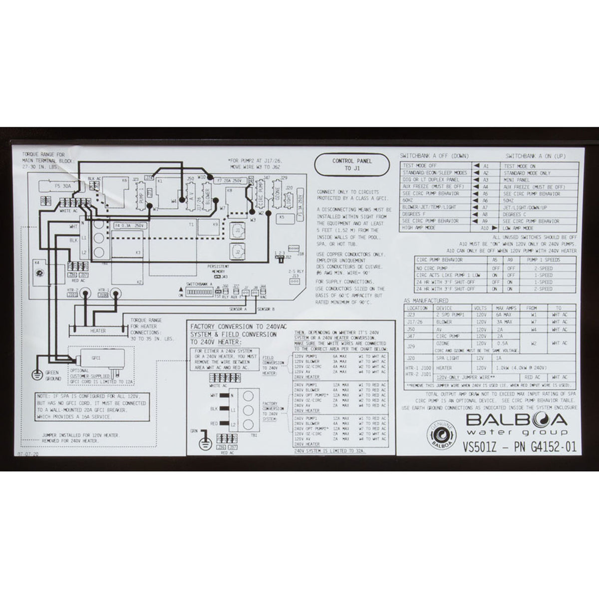 Control, BWG VS501Z, P1, P2 or Bl, Oz, Lt, 4kW, 115v/230v